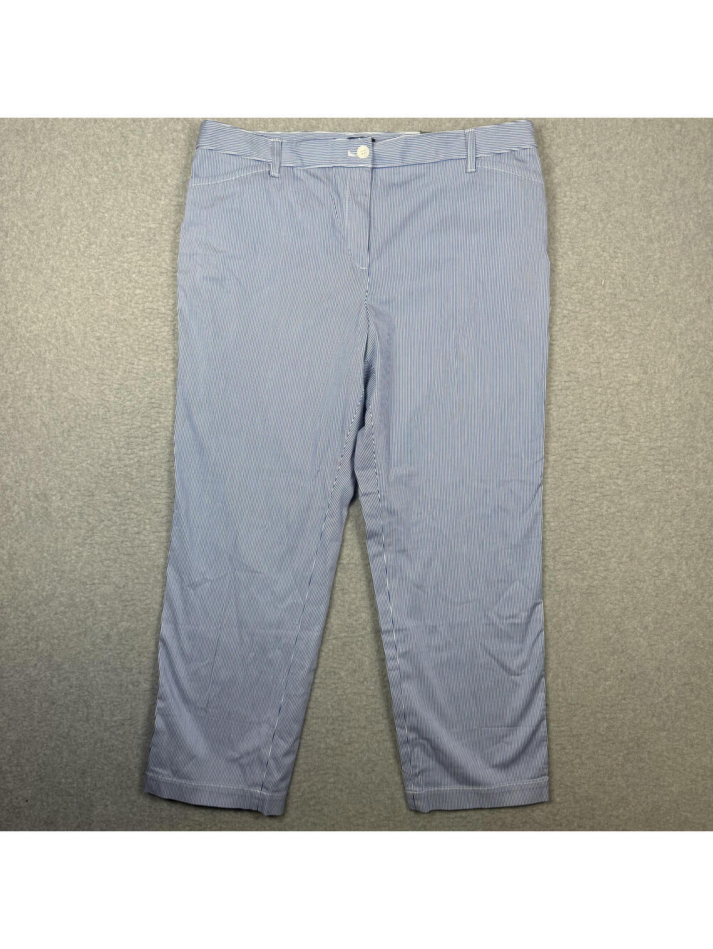 Brand New Talbots Women's Size 16P Blue Cotton Stretch Chino Pants Trousers
